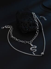 Người đàn ông Rắn quyến rũ Lớp vòng cổ - Bạc - Xem 2