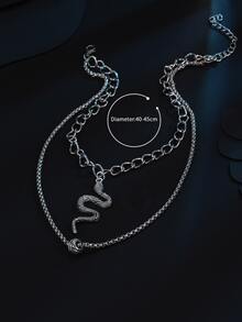 Người đàn ông Rắn quyến rũ Lớp vòng cổ - Bạc - Xem 4