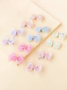 12pcs Toddler Girls Star Detail Mesh Hair Clip