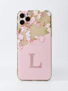 Hülle mit Blume & Buchstabe Grafik, kompatibel zu iPhone - Verschiedenfarbig - Übersicht 3