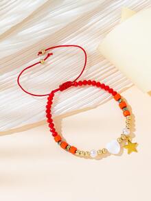 Pulsera con diseño de estrella y corazón - Multicolor - Ver 1