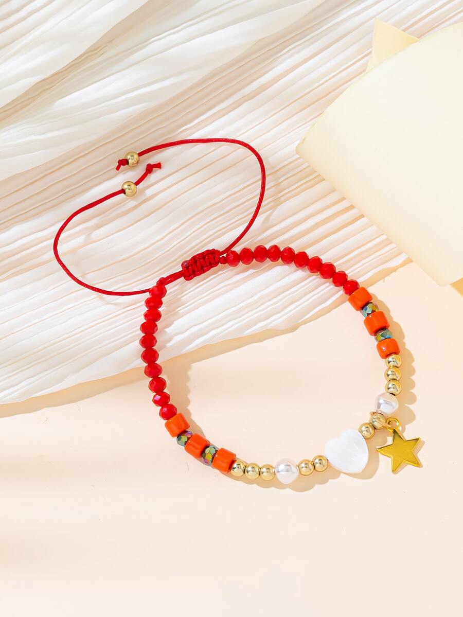 Pulsera con diseño de estrella y corazón - Multicolor - Ver 1