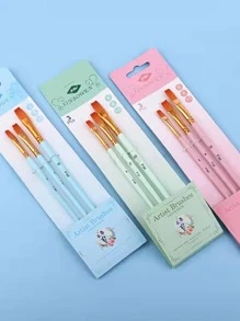 3 cái Bàn Chải Tranh Sơn Dầu Ngẫu Nhiên - Nhiều màu - Xem 2