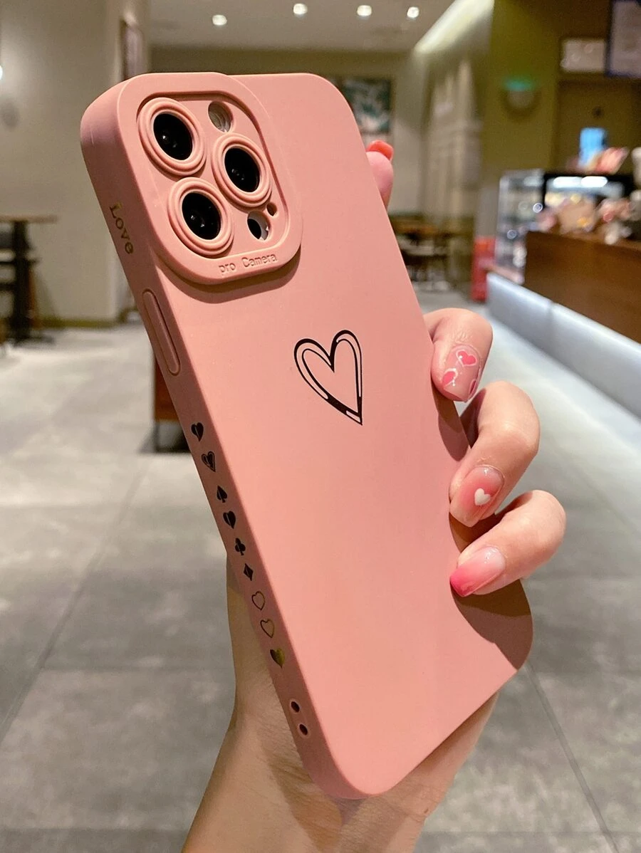 Funda de teléfono con estampado de corazones compatible con iPhone 11, iPhone 13, iPhone 14 Pro Max - Multicolor - Ver 1