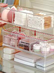 SHEIN Organizador de maquillaje apilable con compartimentos sin BPA BASIC LIVING