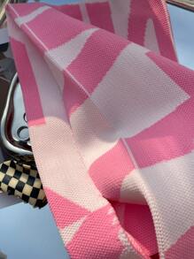 Bolso con estampado de letra de croché - Rosa - Ver 4