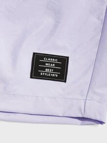 Manfinity VCAY Men Patch Detail Drawstring Waist Shorts - Lilac Purple - View 4