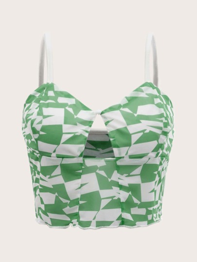 Cami Top mit Geo Muster, Ausschnitt