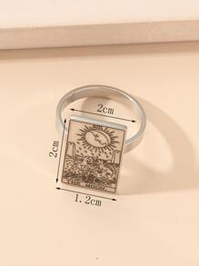 The Moon Tarot Card Ring - Silver - View 4