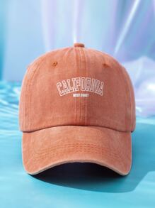 1pc California Washed Baseball Cap, Couple Candy-Colored Hat For Girls, Stylish Sun Hat For Men & Women, Outdoor Leisure Sun Protection - Orange - View 1