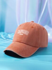 1pc California Washed Baseball Cap, Couple Candy-Colored Hat For Girls, Stylish Sun Hat For Men & Women, Outdoor Leisure Sun Protection - Orange - View 2