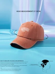1pc California Washed Baseball Cap, Couple Candy-Colored Hat For Girls, Stylish Sun Hat For Men & Women, Outdoor Leisure Sun Protection - Orange - View 3