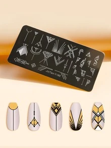 3 cái Nail Art Template & Stamper & Squeegee Set - Nhiều màu - Xem 2