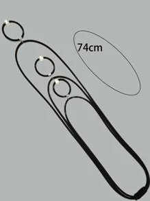 Vòng cổ trang trí bằng ngọc trai & vòng cổ giả ngọc trai - màu đen - Xem 3