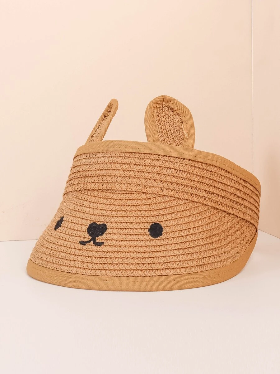 小女童卡通形狀遮陽帽 - 卡其色 - 查看 1