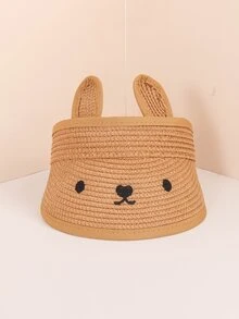 小女童卡通形狀遮陽帽 - 卡其色 - 查看 2