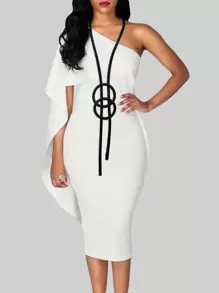 1pc Round Pendant Rubber Necklace - Black - View 1