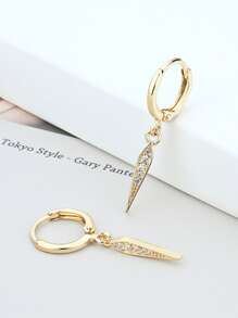 Pendientes largos con diseño de circón - Amarillo Oro - Ver 2