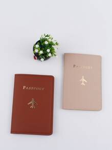 2pcs Letter Graphic Passport Case Travel Organiser Passport Holder Passport Case For Holiday For Vacation Travel Essentials - Multicolor - View 5