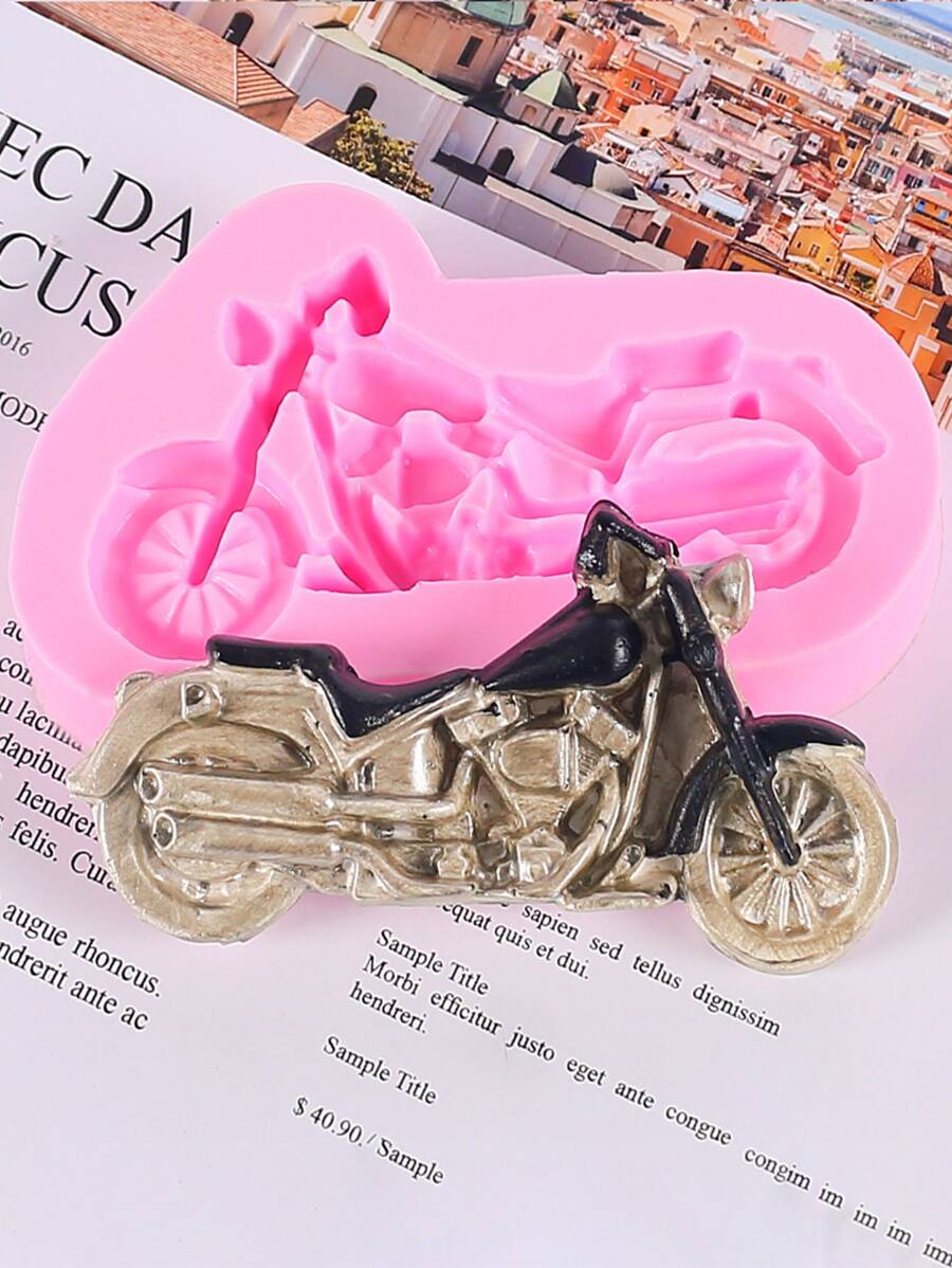 1入組摩托車形狀DIY矽膠模具 - 粉色 - 查看 1