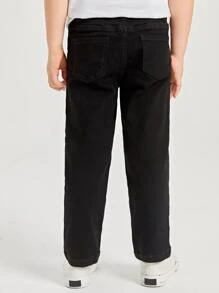 SHEIN Young Boy Slant Pocket Jeans - Black - View 2