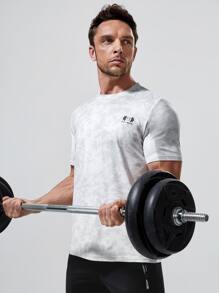 Manfinity Fitness Boyfriend Style Men Letter Graphic Sports Tee Workout Tops Workout Tops Grey Shirt Basketball Graphic T Shirt Jersey Boyfriend Style Men Compression Shirt Men - Multicolor - View 1