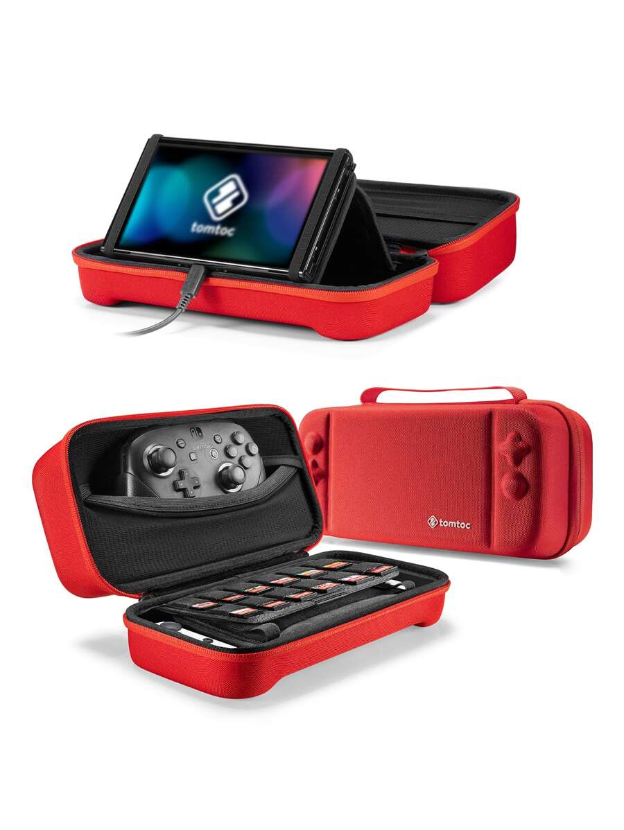 tomtoc Estuche protector de transporte compatible con Nintendo Switch OLED - Rojo - Ver 1