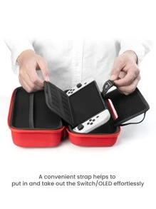 tomtoc Estuche protector de transporte compatible con Nintendo Switch OLED - Rojo - Ver 5