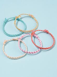 5 pièces Bracelet à blocs de couleurs - Multicolore - Voir 1