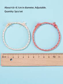 5 pièces Bracelet à blocs de couleurs - Multicolore - Voir 4