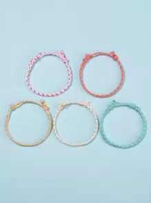 5 pièces Bracelet à blocs de couleurs - Multicolore - Voir 5