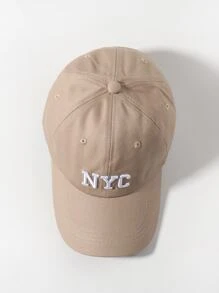 1pc Unisex Casual Street Style English Landmark Embroidered Soft Top Customized Baseball Cap, Suitable For Daily Wear