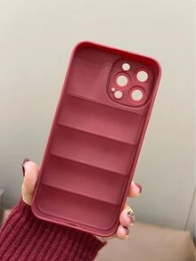 Solid Puffer Phone Case - Burgundy - View 2