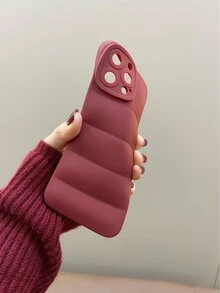 Solid Puffer Phone Case - Burgundy - View 4