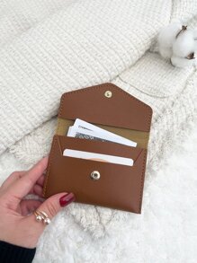 SOUTHLAND&KANGAROO 字母细节翻盖轻便便携卡包身份证白领女性节日纪念日生日礼物礼品配件礼品礼物教师礼物高品质皮革卡包卡片包钱包名片包信用卡包卡片包女士女士迷你钱包卡片钱包 - 棕色 - 查看 2