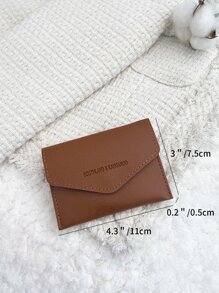 SOUTHLAND&KANGAROO 字母细节翻盖轻便便携卡包身份证白领女性节日纪念日生日礼物礼品配件礼品礼物教师礼物高品质皮革卡包卡片包钱包名片包信用卡包卡片包女士女士迷你钱包卡片钱包 - 棕色 - 查看 4