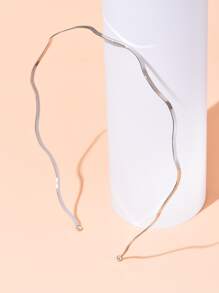 极简主义细头带、发带、发箍、发饰头带 - 銀色 - 查看 2