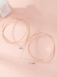極簡風格圓耳環 - 玫瑰金 - 查看 5
