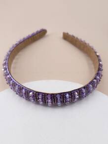 قطعة واحدة بطول 2 سم من القماش الكريستالي الأرجواني وحلقة شعر بلاستيكية للنساء، مناسبة للاستخدام اليومي