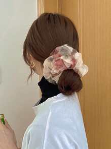Floral Print Scrunchie - Multicolor - View 1