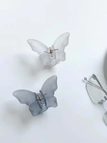 3入組蝴蝶設計髮爪 - 彩色 - 查看 4