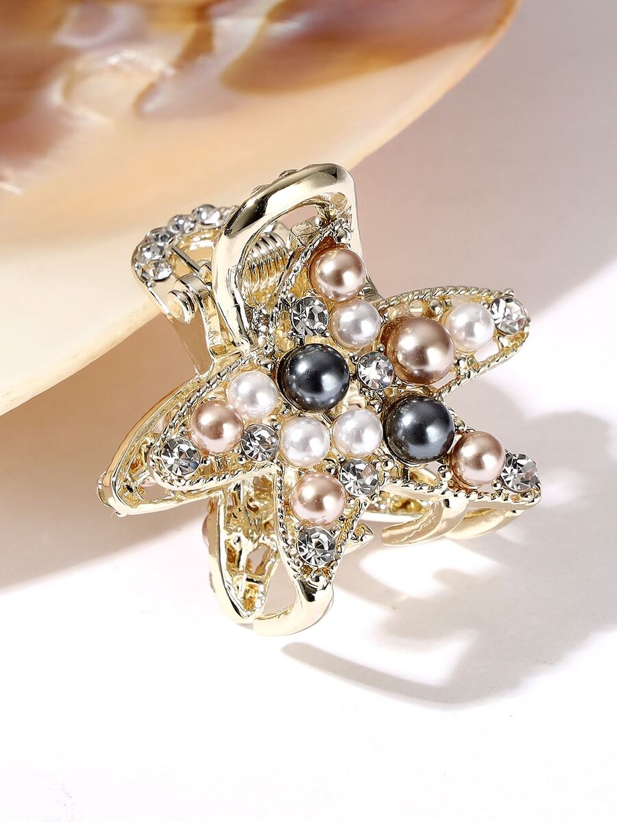 珍珠海星設計髮爪 - 彩色 - 查看 1