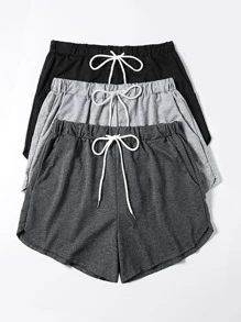 SHEIN Essnce Quần short thể thao cạp 3 dây rút - Nhiều màu - Xem 3