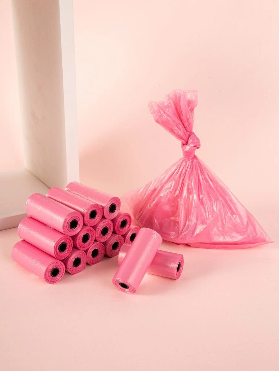 卷純色狗垃圾袋，共 75 個寵物垃圾袋，便攜且易於清理（展開尺寸 30x22 公分）