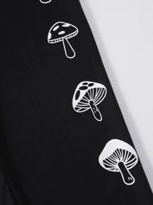 SHEIN Unity Quần thể thao nữ Thực vật - màu đen - Xem 4