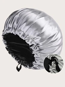 Drawstring Design Hair Bonnet - Grey - View 2