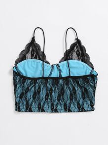 Camis Encaje en contraste Color combinado Sexy - Multicolor - Ver 2