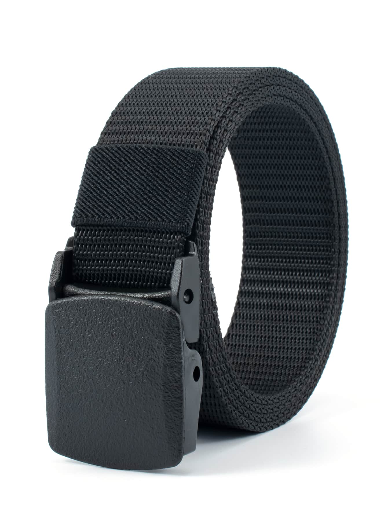 1pc Men's Casual Tank Texture Design Waist Belt, Minimalist And Fashionable For Daily Wear - Black - View 1
