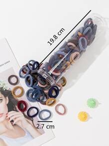 120入組素色髮圈 - 彩色 - 查看 3