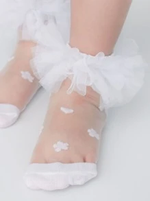 Niñas Calcetines bajo con fruncido